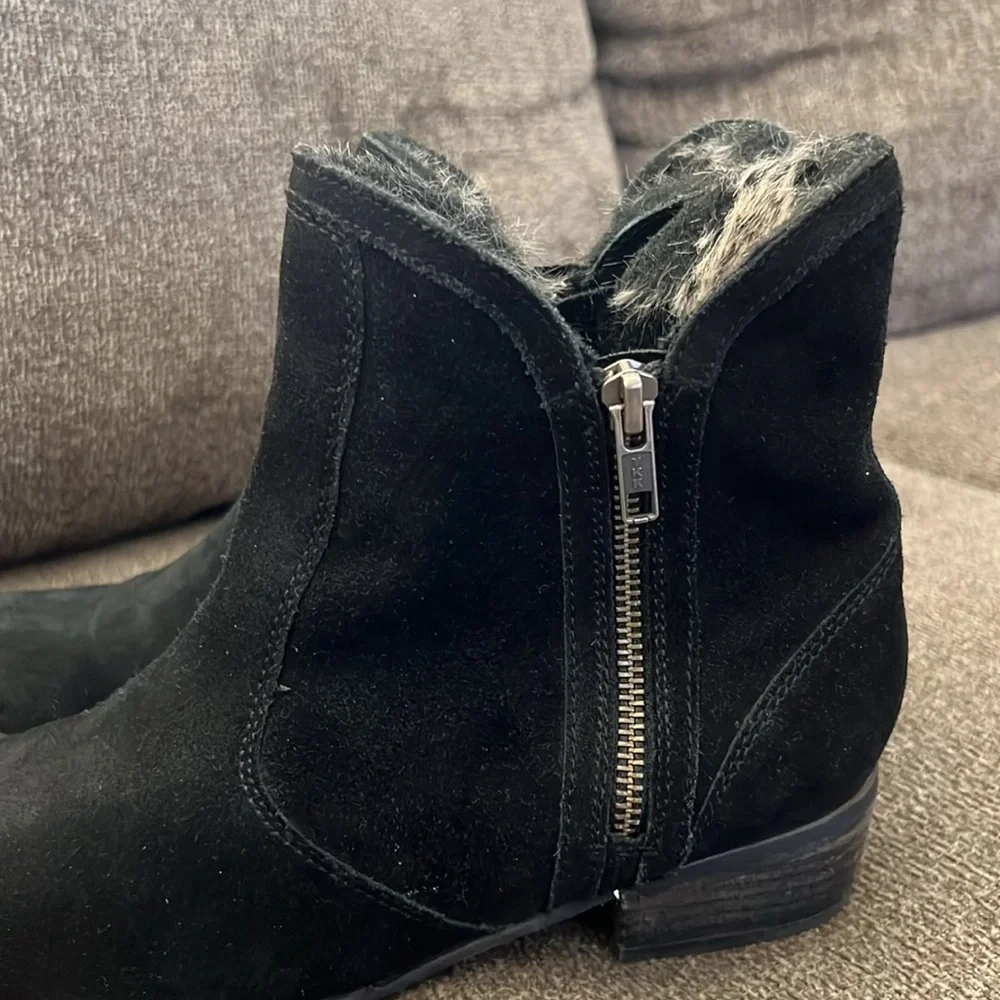 Anthropologie Lied‎ Do faux Fur Suede Ankle Boots  size 9